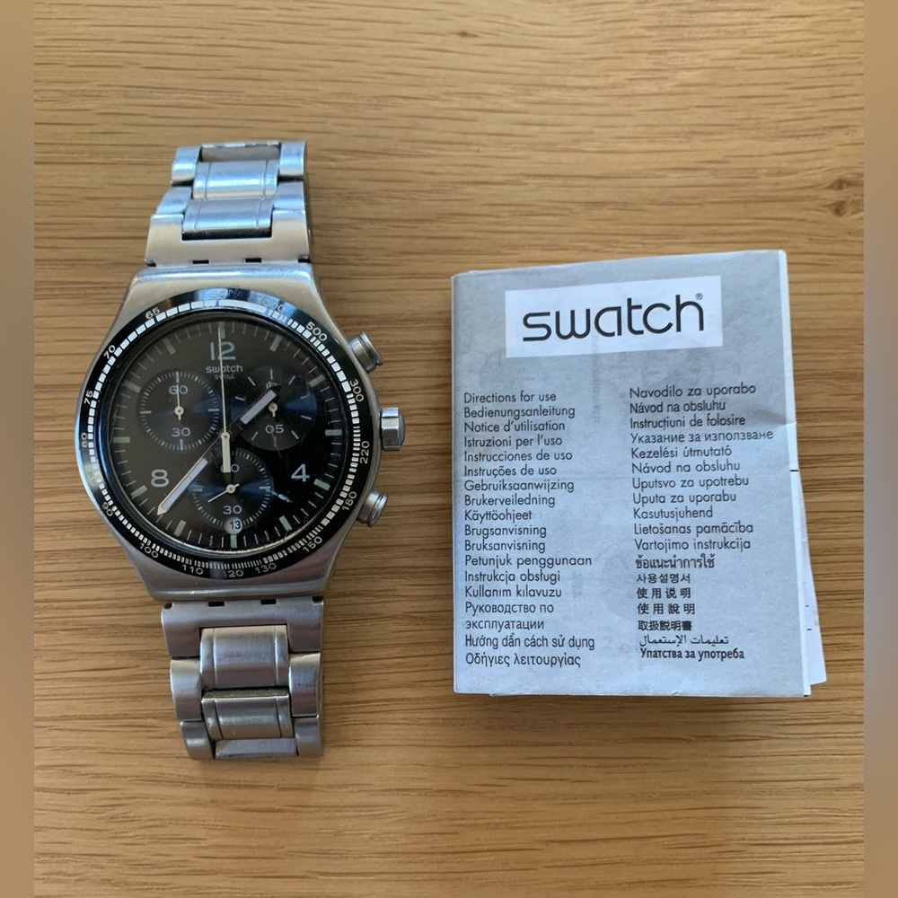 Swatch Irony Chrono Night Flight Men’s Stainless Steel Watch